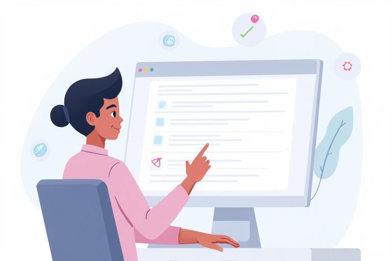 Person completing an online form illustration